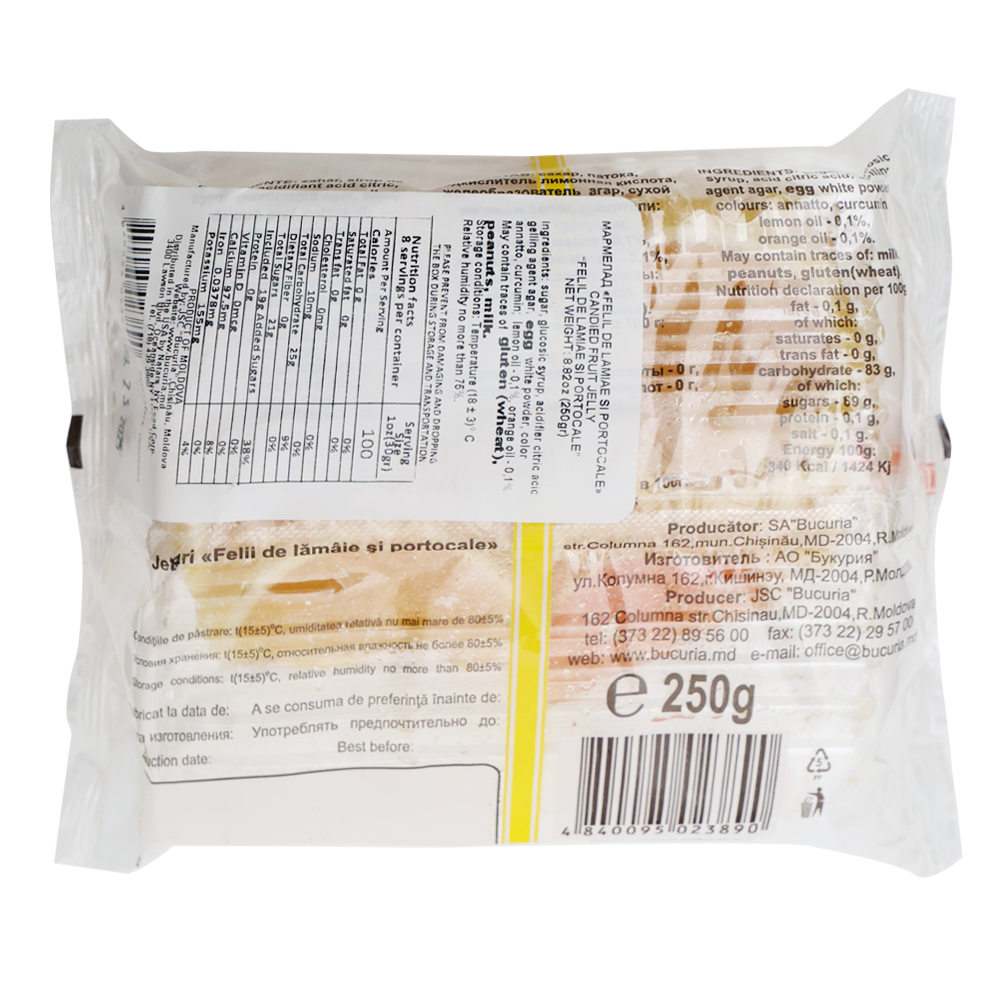 Marmalade Slices Lemon & Orange – 250 gr