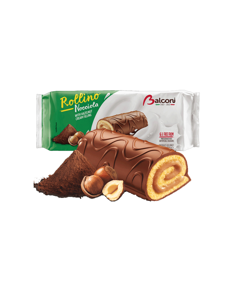 Balconi - Sponge Rollino With Hazelnuts 222gr