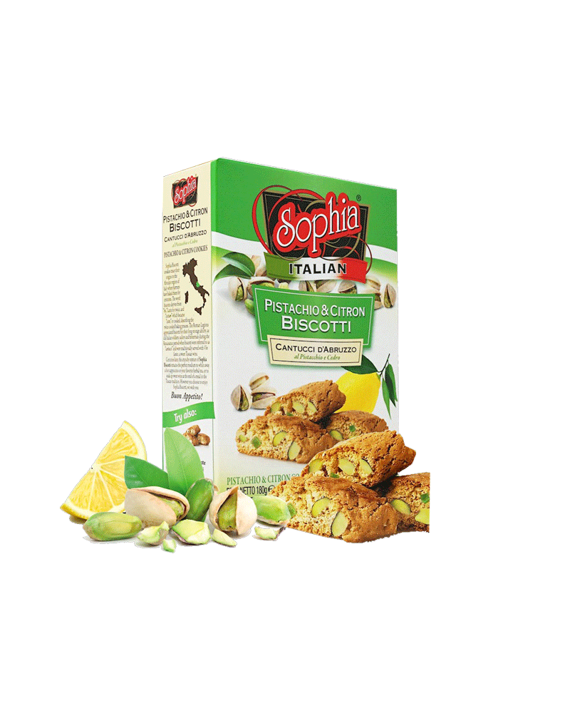 Sophia - Biscotti Cantuccini Pistachio Citron 180gr