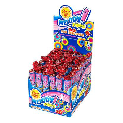 Candy Caramel Lollipops Melody with Strawberry – Box – 0.53 oz (15 gr)