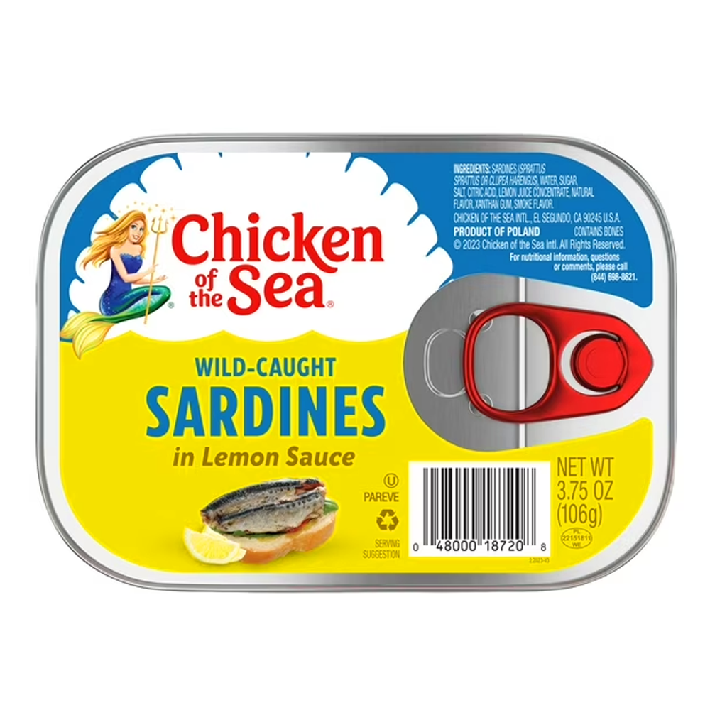 Консервированные сардины с лимоном и оливковым маслом первого отжима – 106 г (3,75 унции)