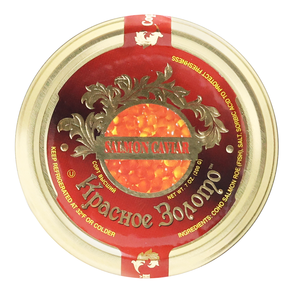 Red Caviar Coho Salmon Red Gold –  Glass – 7.05 oz (200gr)