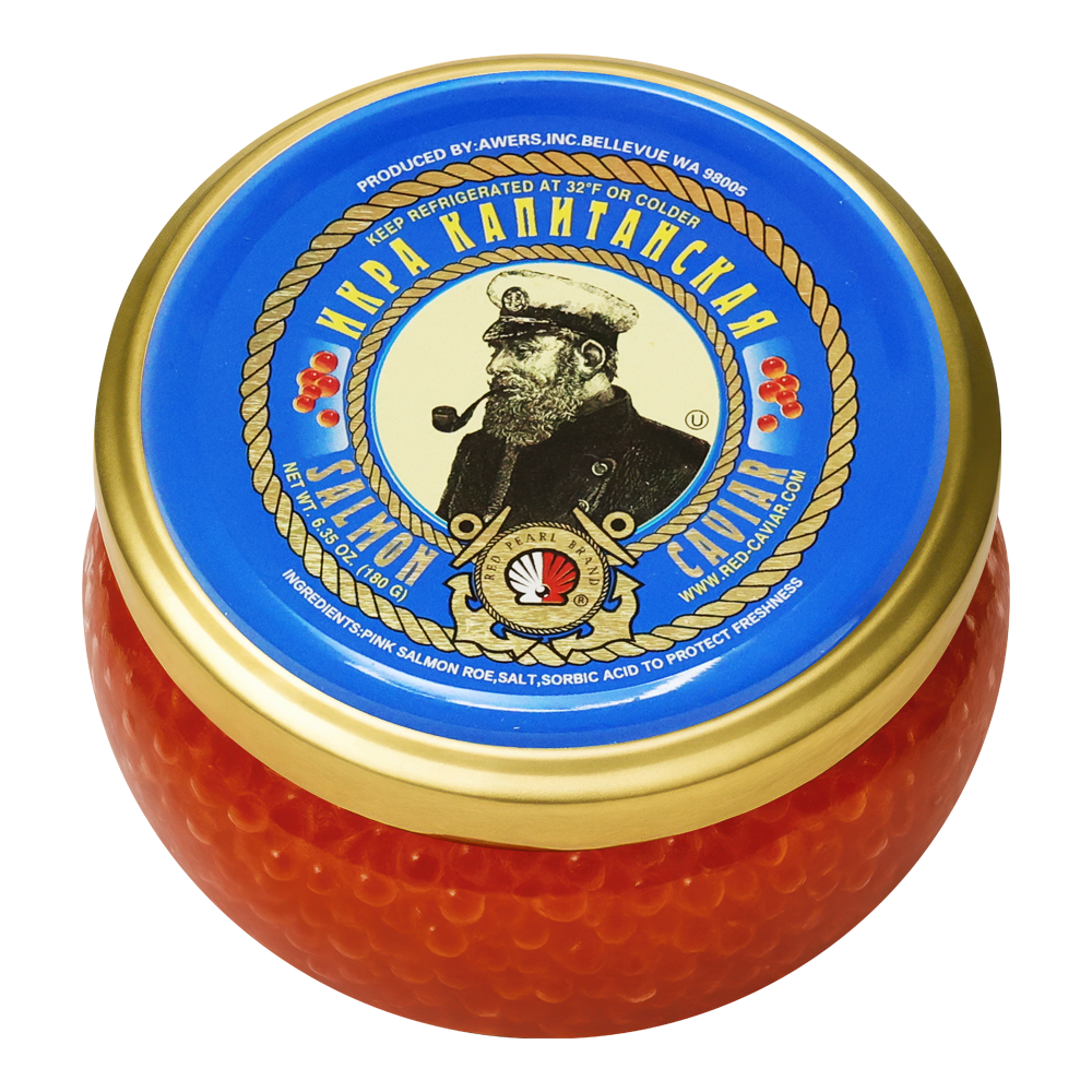 Red Pearl Red Caviar Sockeye Salmon Capitan –  Glass – 6.35 oz (180gr)
