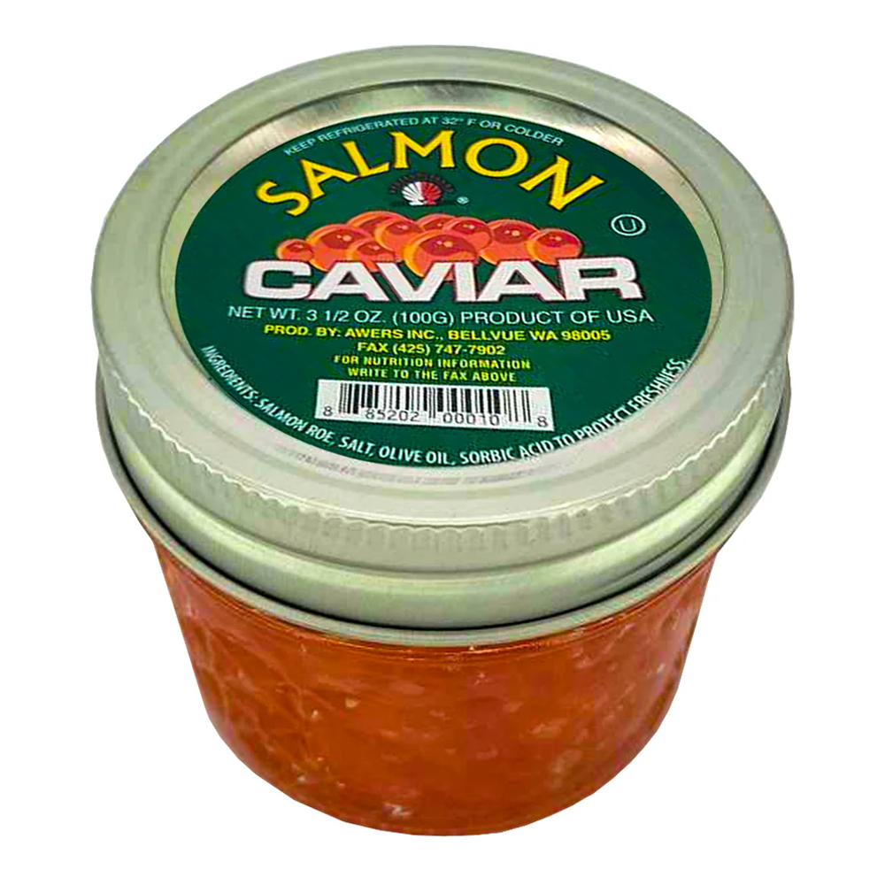 Red Pearl Red Caviar Pink Salmon Alyaska –  Glass – 3.53 oz (100gr)