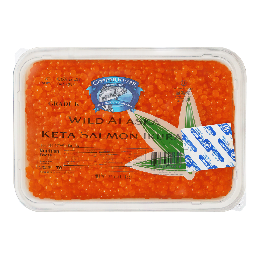 Red Caviar Wild Alaska Keta Salmon Ikura –  Grade K – 17.64 oz (500gr)