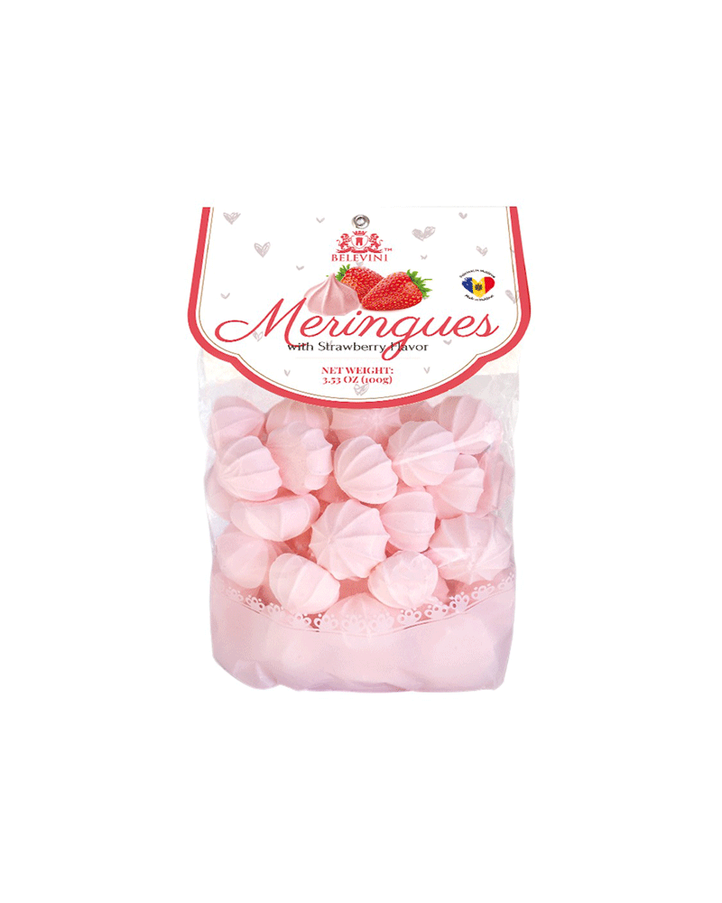 Belevini - Cookies Meringue-Strawberry 100gr