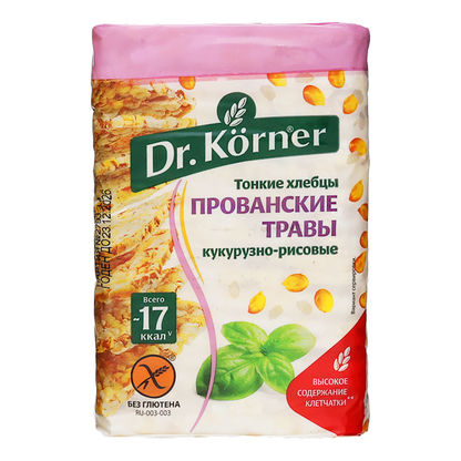 Хрустящий кукурузный хлеб с рисом и прованскими травами – 100 г (3,53 унции)