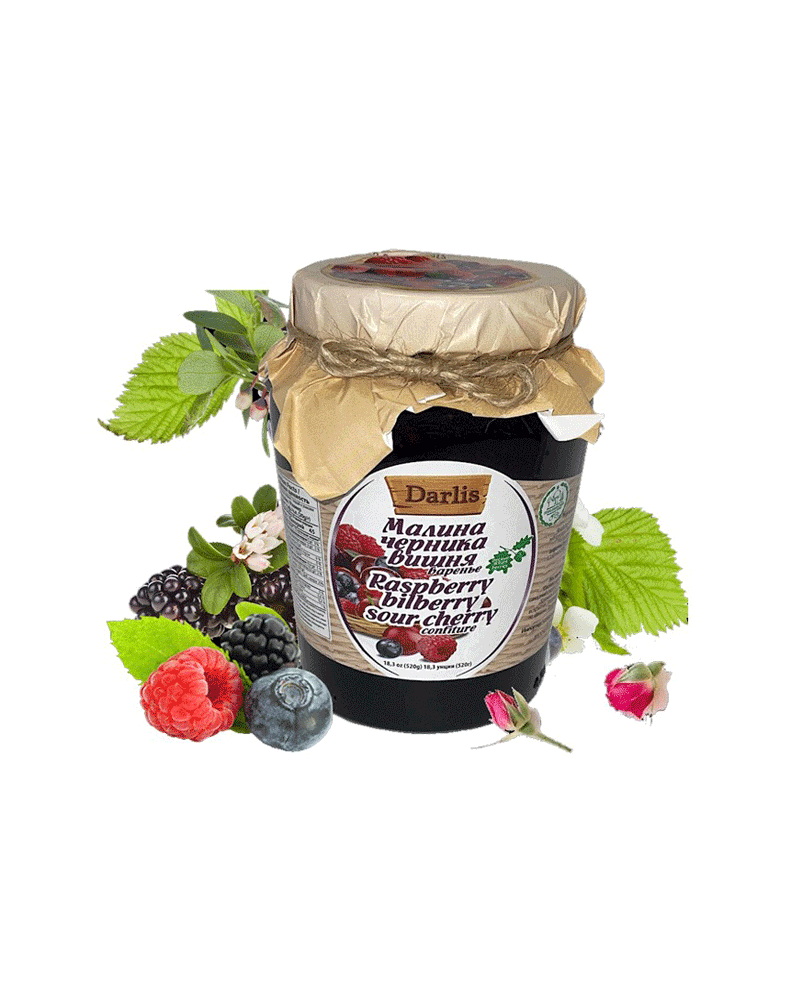 Darlis - Preserve Confiture Assorty (Raspberry, Blueberry, Cherry) 520gr