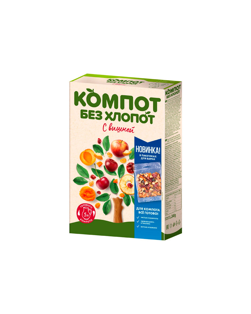 Uvelka - Dry Fruits (Compote Mix)-Cherry 4x60gr