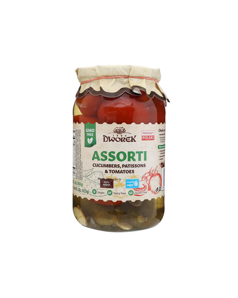 Dworek - Marinated Assorty (Pickles,Tomato,Pattison) 900gr