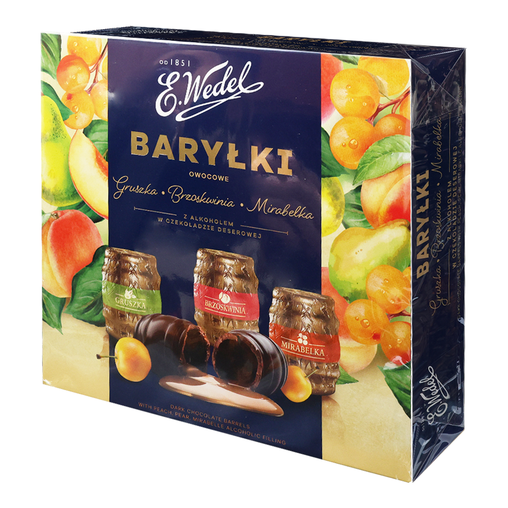 Candy Happy Barrels Peach, Pear & Mirabelle – Gift Box – 7.05 oz (200 gr)