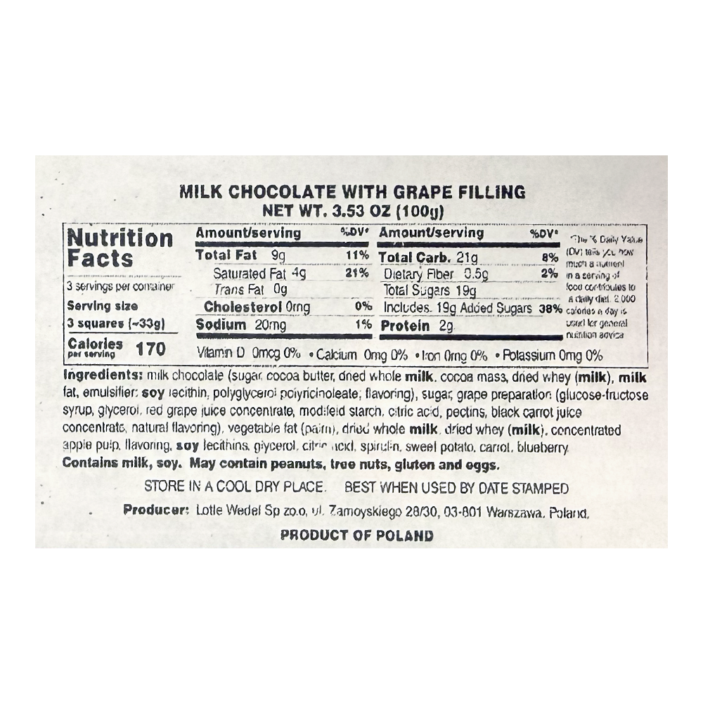 Chocolate Milk with Grape – 3.53 oz (100 gr)