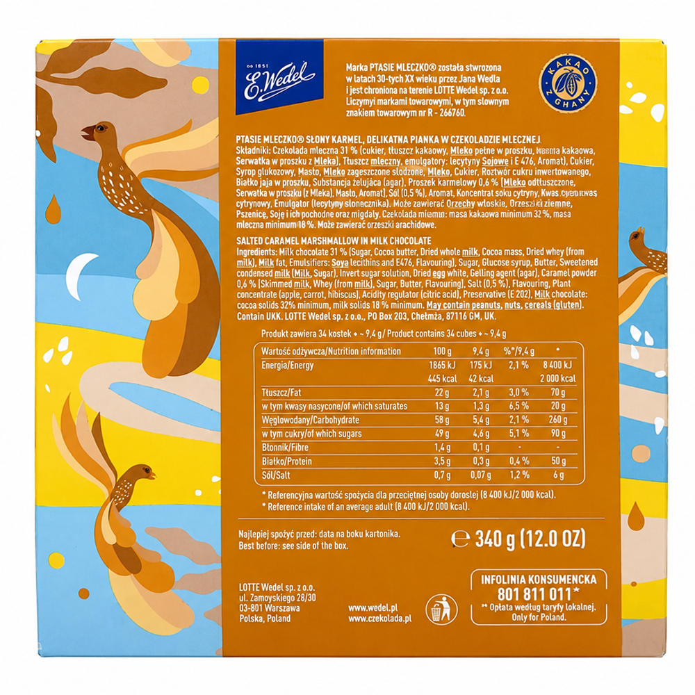 Candy Ptasie Mleczko Salted Caramel – Box – 12 oz (340 gr)