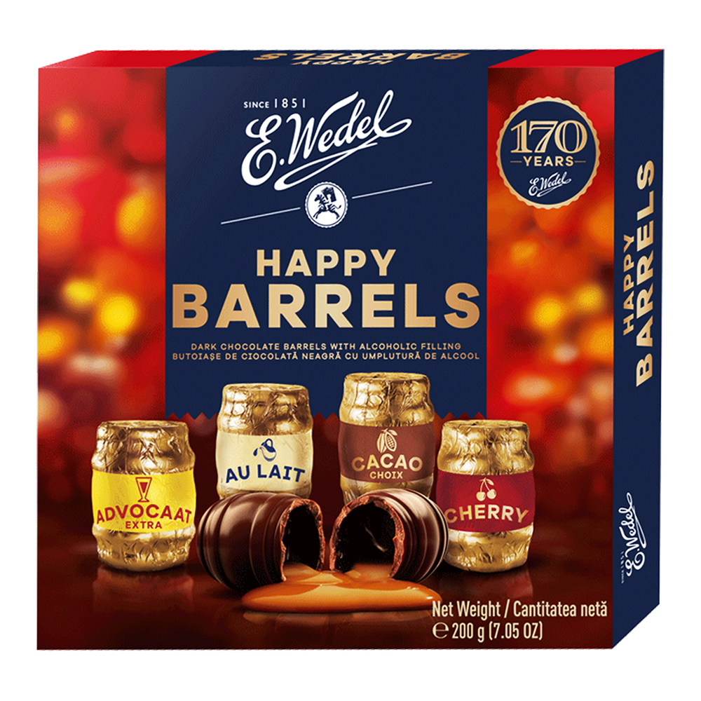 E.Wedel Candy Gift Box Liquor Barylki Dark Choco with Alcohol – 7.05 oz (200gr)