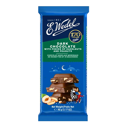 Chocolate Dark with Peanuts & Hazelnuts – Bar – 3.17 oz (90 gr)