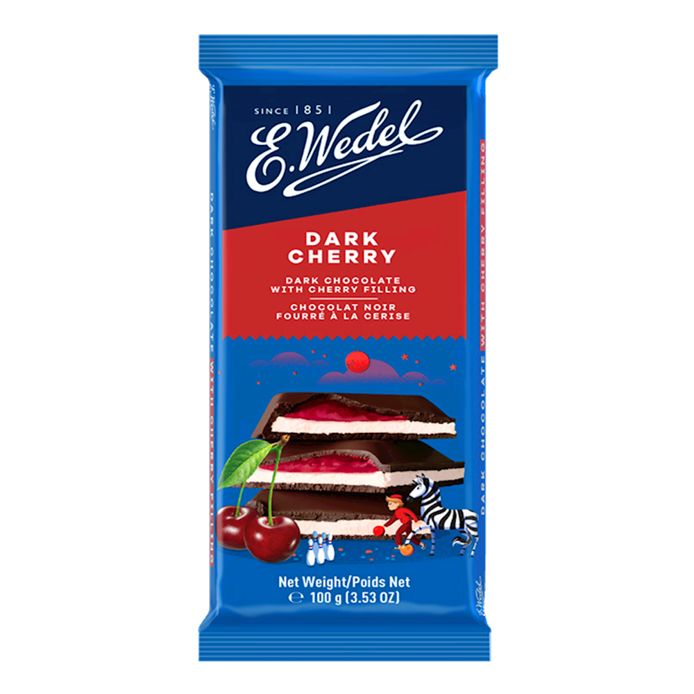 Chocolate Dark with Cherry – Bar – 3.53 oz (100 gr)