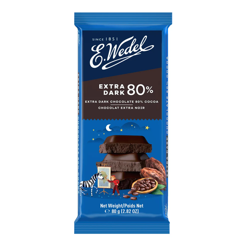 Chocolate Dark Extra 80% – Bar – 2.82 oz (80 gr)