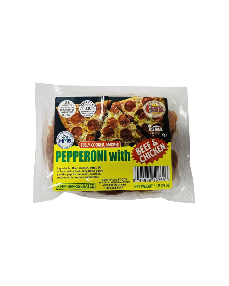 Emir - (Pre-Pk) Halal-Pepperoni Beef and Chicken 1lb