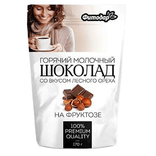 Напиток «Моментальный горячий шоколадный напиток с фундуком и фруктозой» — 6 унций (170 г)