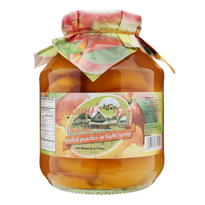 Компот из половинок персика с лёгким сиропом – очищенных – 580 г (20,46 унции)