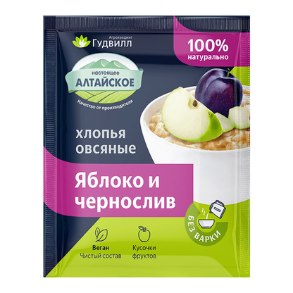 Овсяные хлопья с яблоком и черносливом – 40 г (1,41 унции)