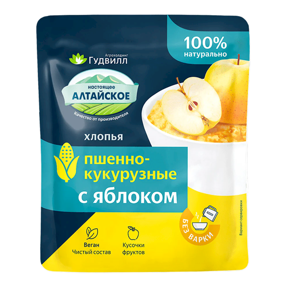Хлопья из проса и кукурузы с яблоком – 40 г (1,41 унции)