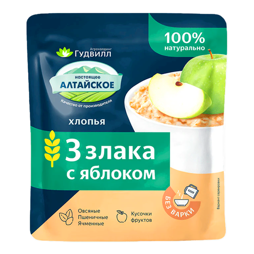Хлопья из 3 злаков с яблоком – 40 г (1,41 унции)