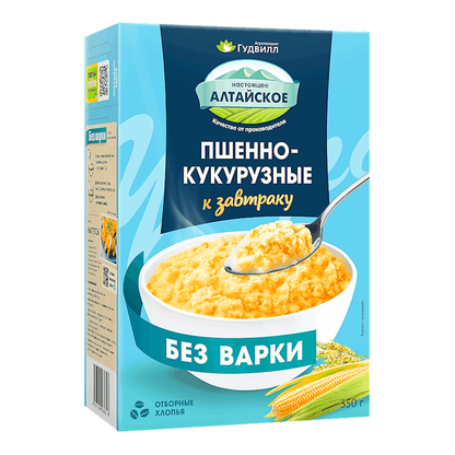 Хлопья Flakes для завтрака из проса и кукурузы – 350 г (12,35 унций)