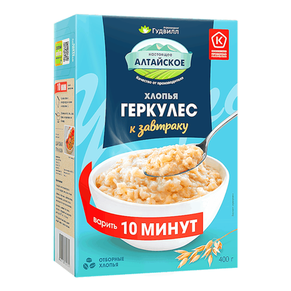 Хлопья завтраковые ГЕРКУЛЕС – 400 гр (14,11 унции)