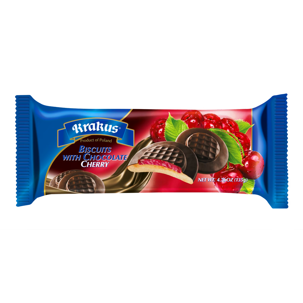 Biscuit Choco Glaze Cookies with Cherry – 4.76 oz (135gr)