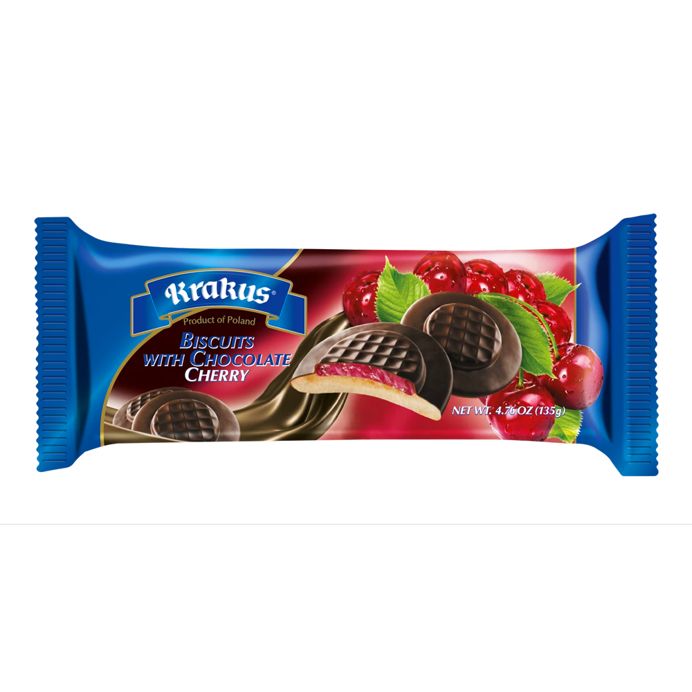 Biscuit Choco Glaze Cookies with Cherry – 4.76 oz (135gr)