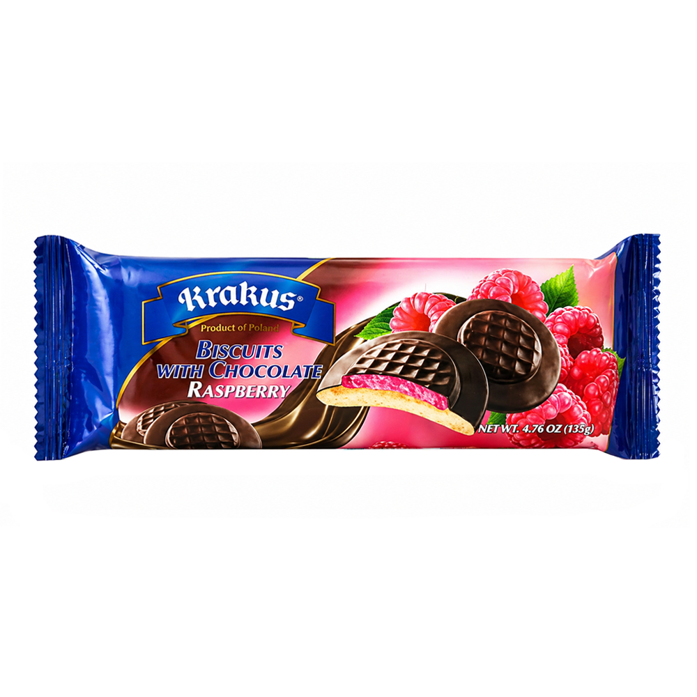 Biscuit Choco Glaze Cookies with Raspberry – 4.76 oz (135gr)
