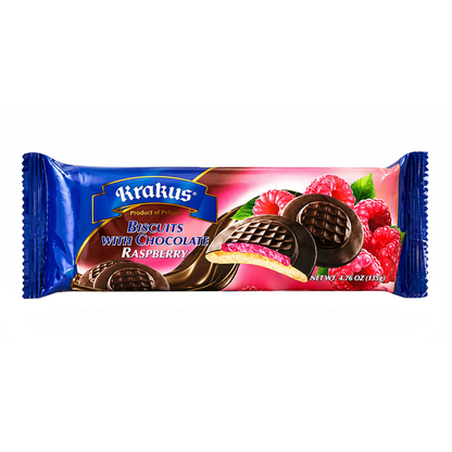 Biscuit Choco Glaze Cookies with Raspberry – 4.76 oz (135gr)