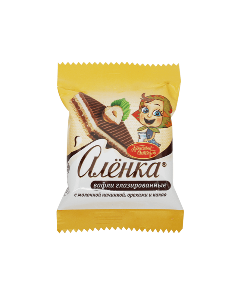 Krasny Oktyabr – Candy Choco Wafers Alenka With Milk+Nuts+Cocoa Filling 1lb