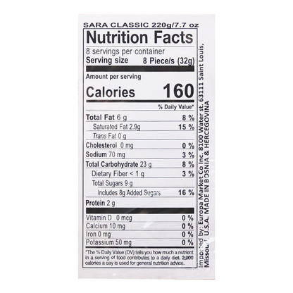 Cookies Sara Classic –  Choco Glaze – 7.76 oz (220gr)