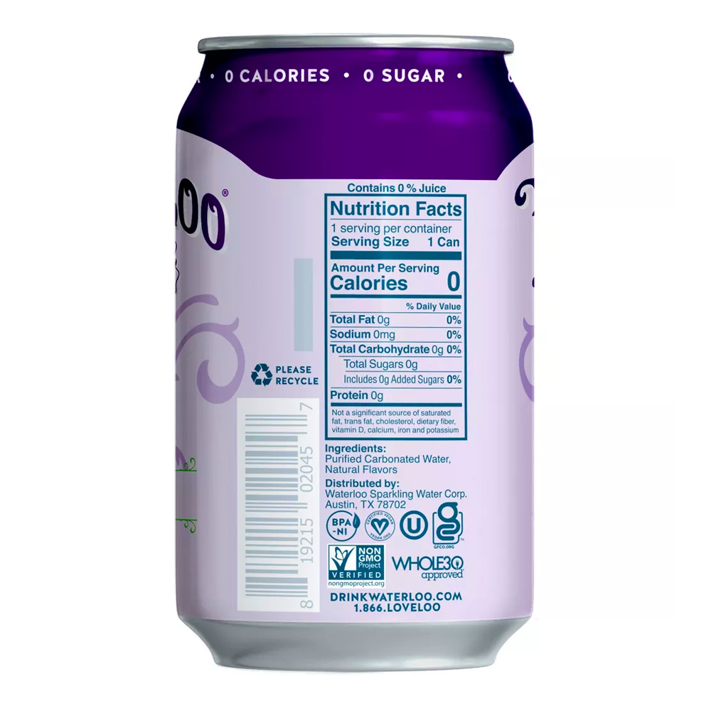 Water Sparkling Grape 8pk – Can – 12 oz (355 ml)