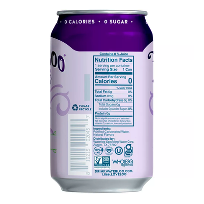 Water Sparkling Grape 8pk – Can – 12 oz (355 ml)