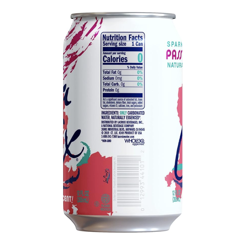 Water Sparkling Passionfruit 12 pk – Can – 12oz (355ml)