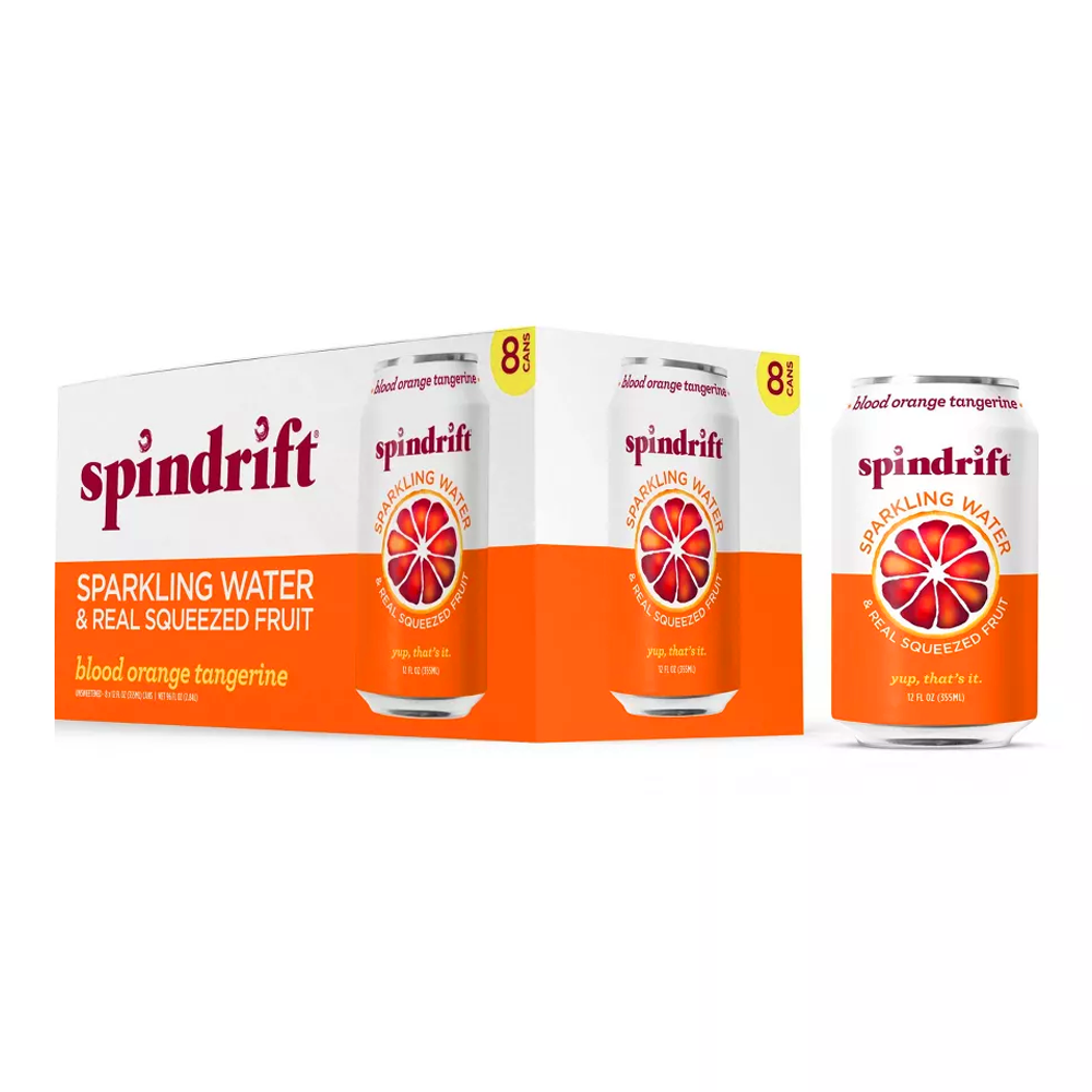 Газированная вода со вкусом красного апельсина и мандарина, 8 шт. – Банка – 12 унций (355 мл)