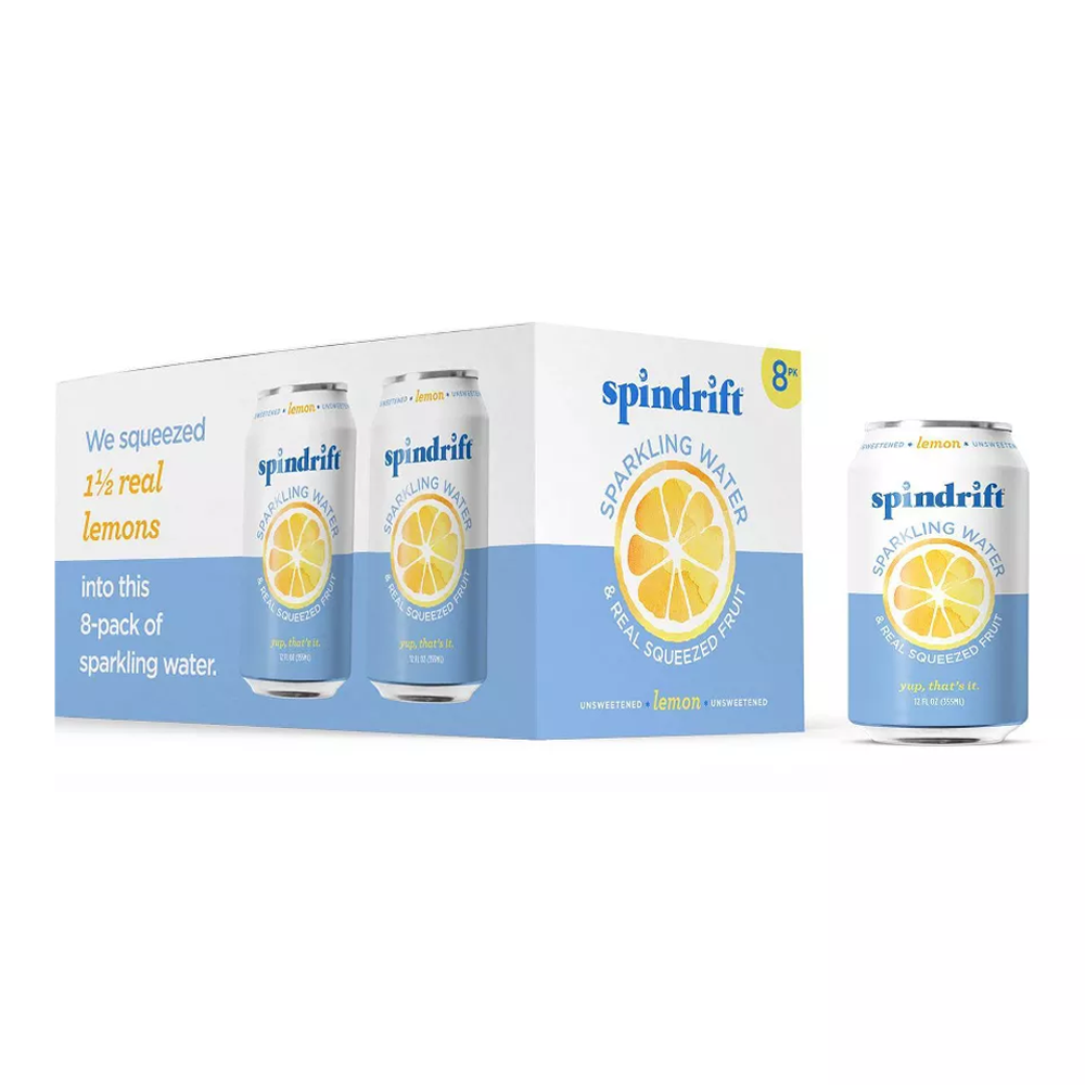 Water Sparkling Lemon 8pk – Can – 12oz (355ml)