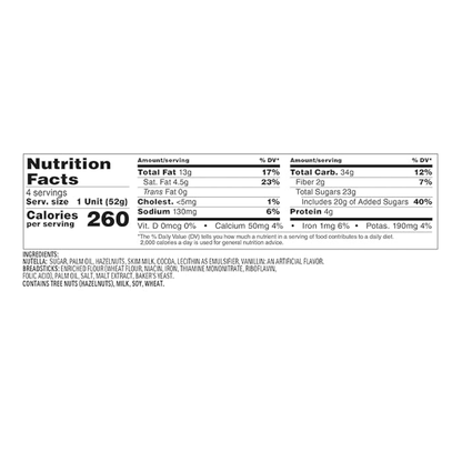 Хлебные палочки Nutella &amp; Go – 4 × 1,82 унции (4 × 51,5 г)