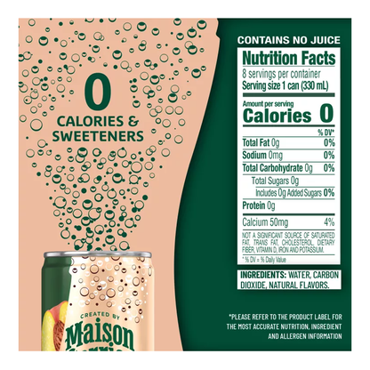 Water Sparkling Peach 8 pk – Can – 11.15oz (315ml)