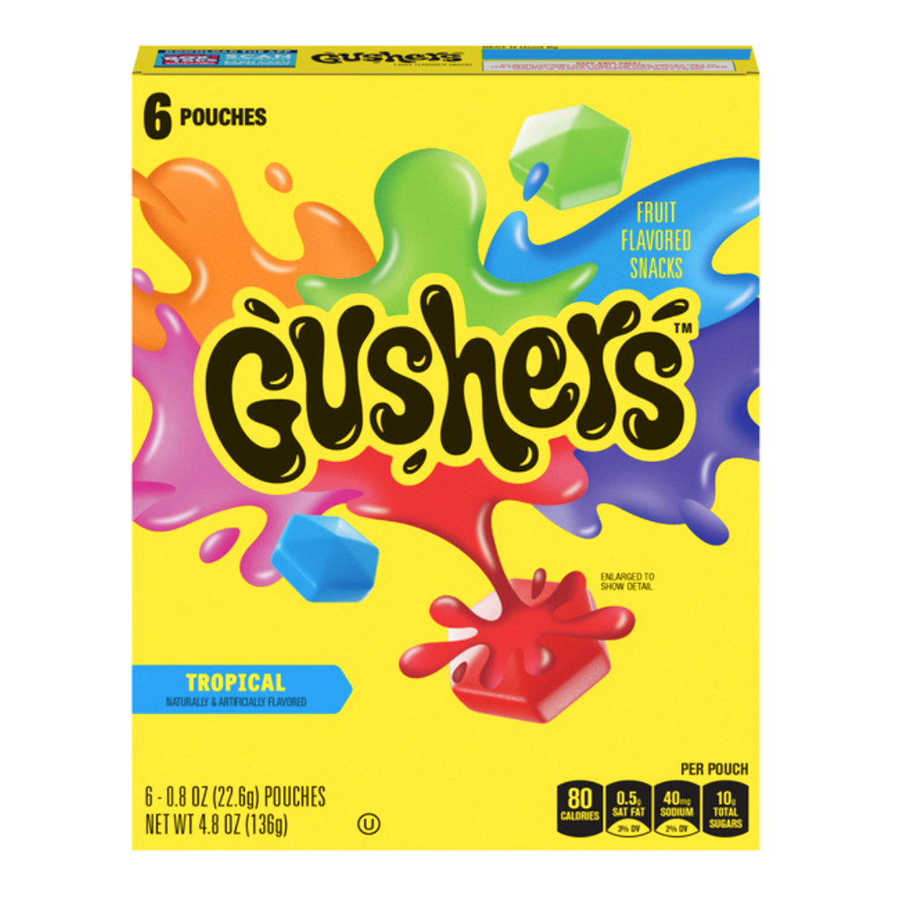 Фруктовые закуски Gushers Tropical – 4,8 унции (136 г)