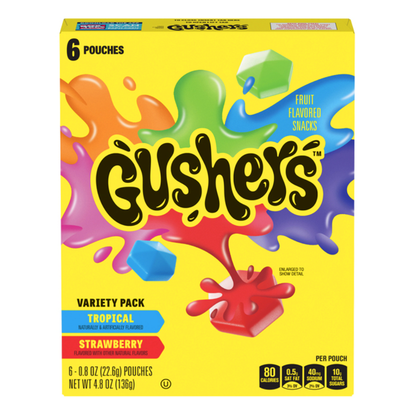 Фруктовые закуски Gushers Variety – 4,8 унции (136 г)