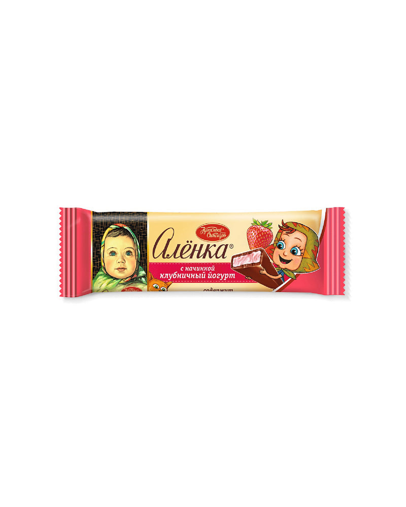 Krasniy Oktyabr - Chocolate Bar Alenka-Strawberry Yogurt 50gr