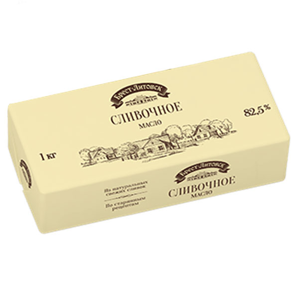 Brest-Litovsk Butter Sweet Cream 82.5% Unsalted – 2.2 lb (1kg)