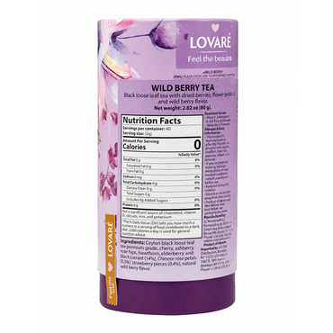 Tea Loose Black Wild Berry –  Tube – 2.82 oz (80gr)
