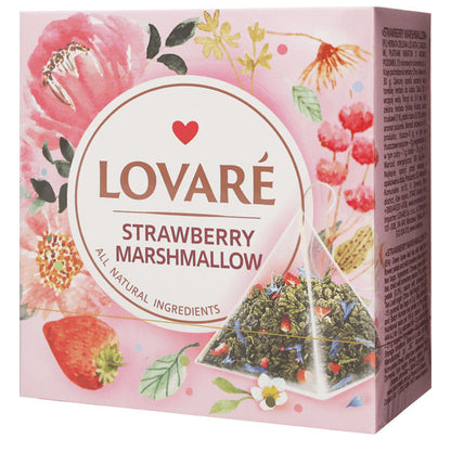 Tea Green Strawberry Marshmallow –  15 Tea Bags – 1.5 oz (43 gr)