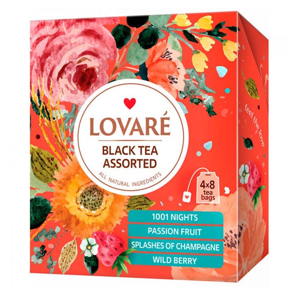 Tea Gift Pack Assortment Black Tea –  4x8 Tea Bags