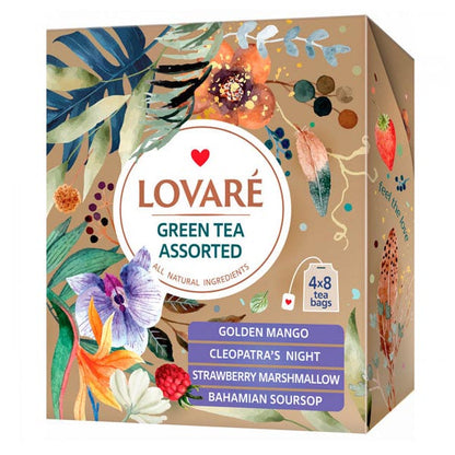 Tea Gift Pack Assortment Green Tea 4x8 Tea Bags – Pack – 2.8 oz (79 gr)